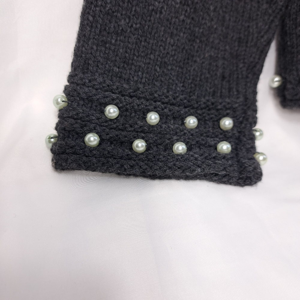 Nine West Women's Faux Pearls Embossed Charcoal Sweater/Cardigan Size 3X - Picture 5 of 15